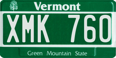 VT license plate XMK760