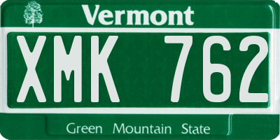 VT license plate XMK762