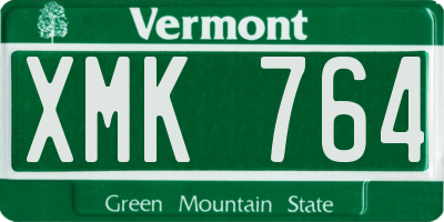 VT license plate XMK764