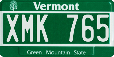 VT license plate XMK765