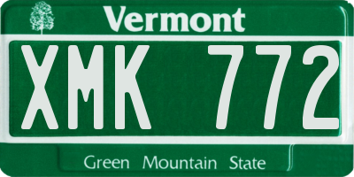 VT license plate XMK772