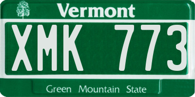 VT license plate XMK773