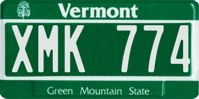 VT license plate XMK774