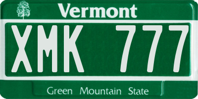 VT license plate XMK777