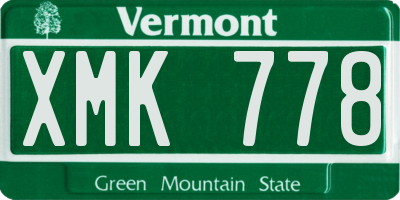 VT license plate XMK778