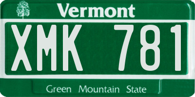 VT license plate XMK781