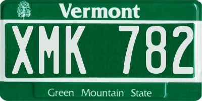 VT license plate XMK782