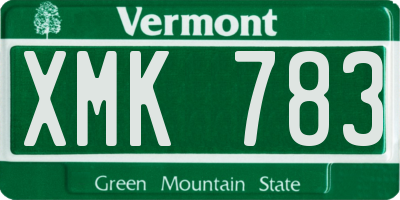 VT license plate XMK783