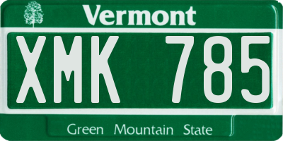 VT license plate XMK785