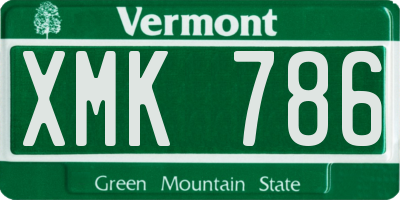 VT license plate XMK786