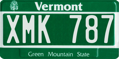 VT license plate XMK787