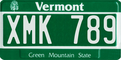 VT license plate XMK789