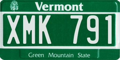 VT license plate XMK791