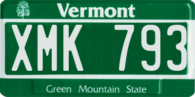 VT license plate XMK793