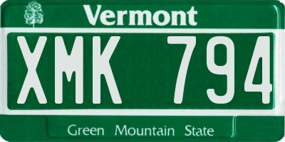 VT license plate XMK794