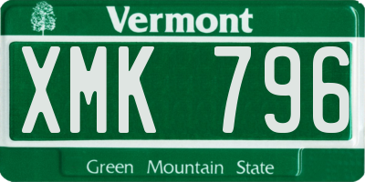 VT license plate XMK796