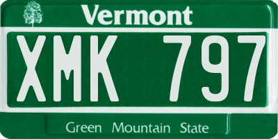 VT license plate XMK797