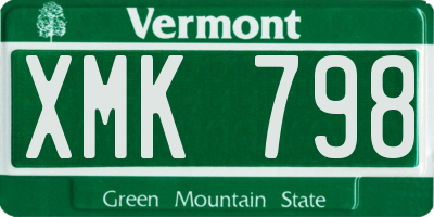 VT license plate XMK798