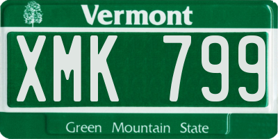 VT license plate XMK799