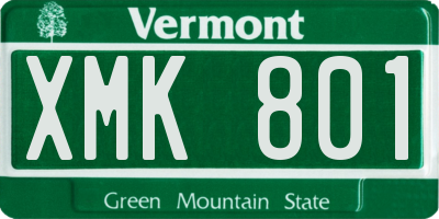 VT license plate XMK801