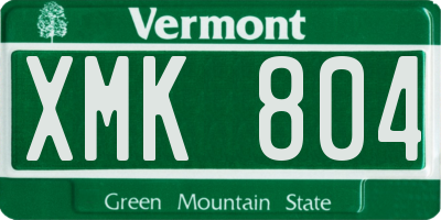VT license plate XMK804
