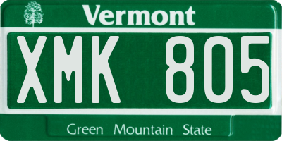 VT license plate XMK805