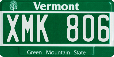 VT license plate XMK806
