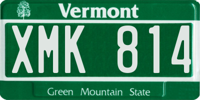 VT license plate XMK814