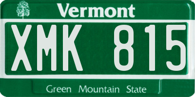 VT license plate XMK815