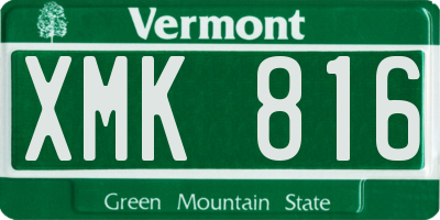 VT license plate XMK816
