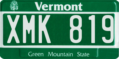 VT license plate XMK819