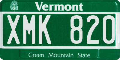 VT license plate XMK820