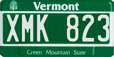 VT license plate XMK823