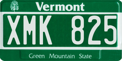 VT license plate XMK825