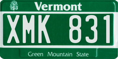 VT license plate XMK831