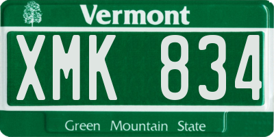 VT license plate XMK834