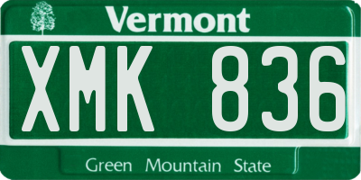 VT license plate XMK836