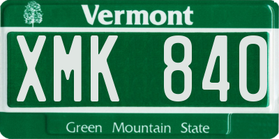 VT license plate XMK840