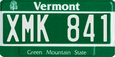 VT license plate XMK841
