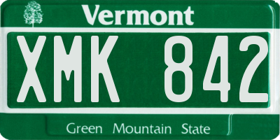 VT license plate XMK842