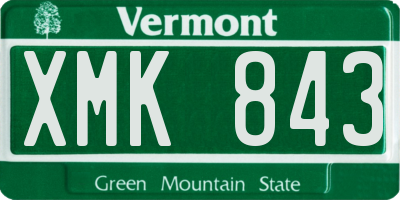 VT license plate XMK843