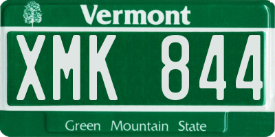 VT license plate XMK844