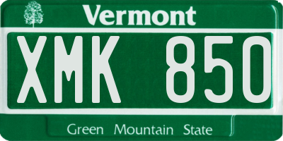 VT license plate XMK850