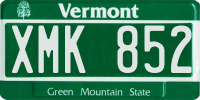 VT license plate XMK852