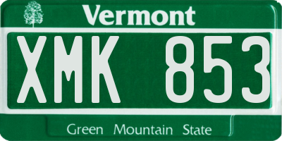 VT license plate XMK853