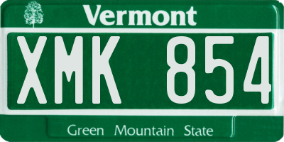 VT license plate XMK854