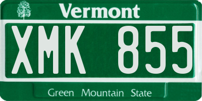 VT license plate XMK855
