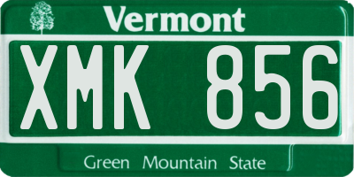 VT license plate XMK856