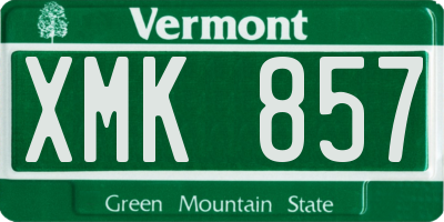 VT license plate XMK857
