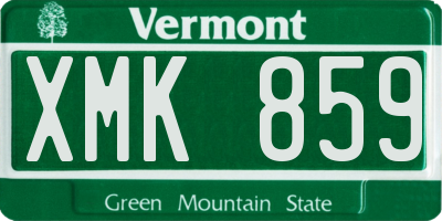VT license plate XMK859
